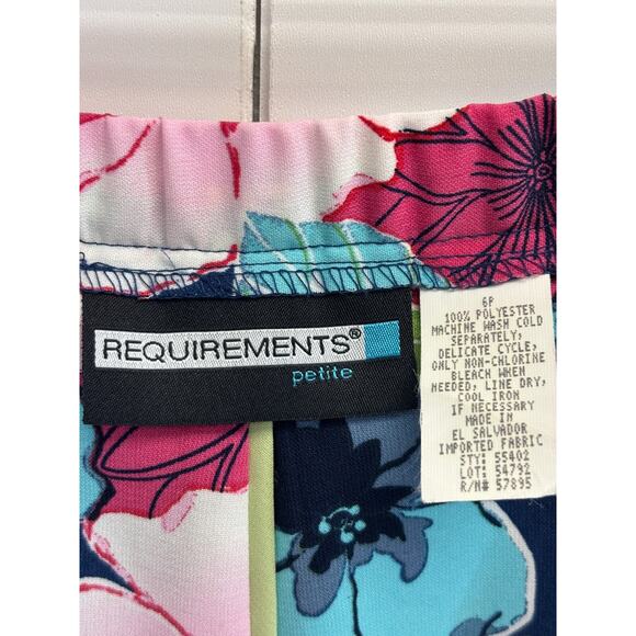 Vintage Requirements Petite Midi Skirt Size 6P Floral Twee Abstract Librarian - Picture 5 of 8